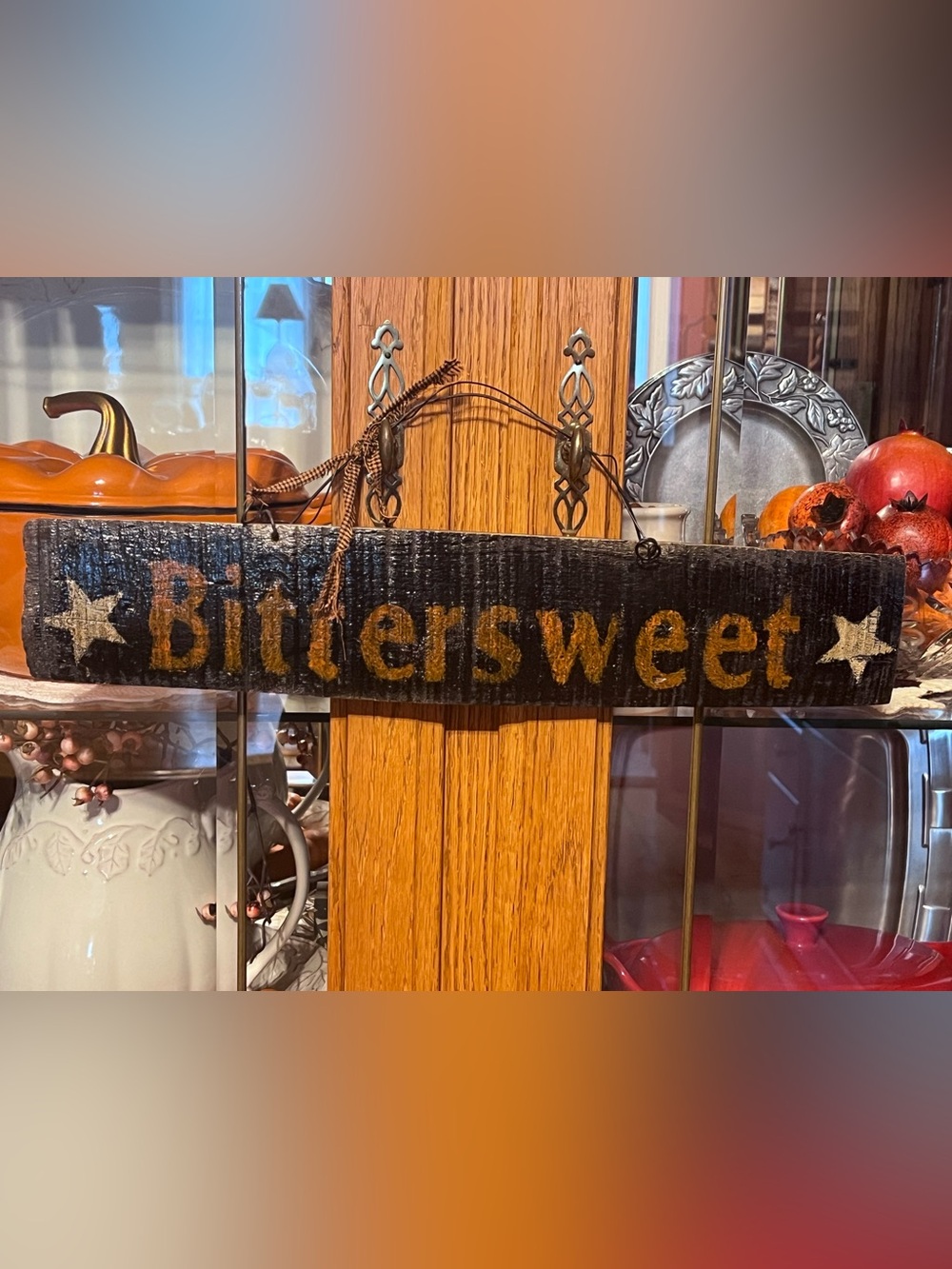 Bittersweet Rustic Barrel Fall Decor Sign 🍂 - Picture 2 of 10